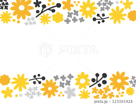 花のフレーム。結婚式やお祝いでのテンプレート素材。 花のフレーム。結婚式やお祝いでのテンプレート素材。 123101428