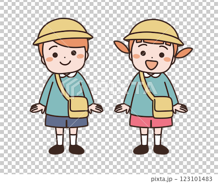 Male and female children of kindergarten Male and female children of kindergarten 123101483