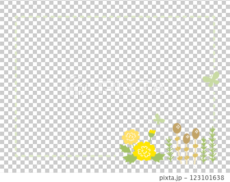 Horsetail and dandelion frame 123101638