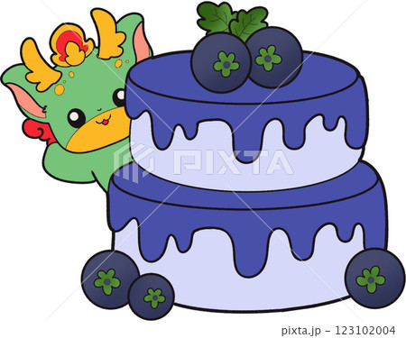 The illustration of a blueberry cake The illustration of a blueberry cake 123102004