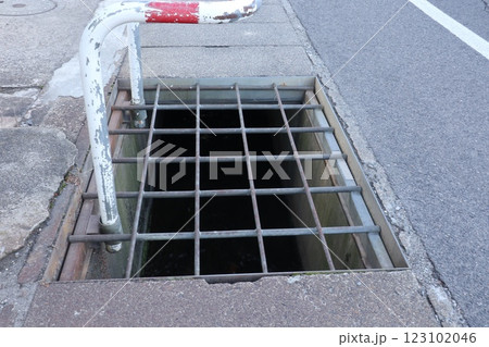 米沢で見かけた流雪溝の大きな格子 123102046