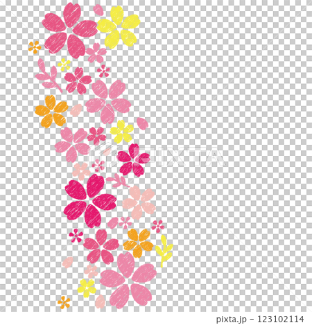 櫻花背景卡手繪風格 123102114