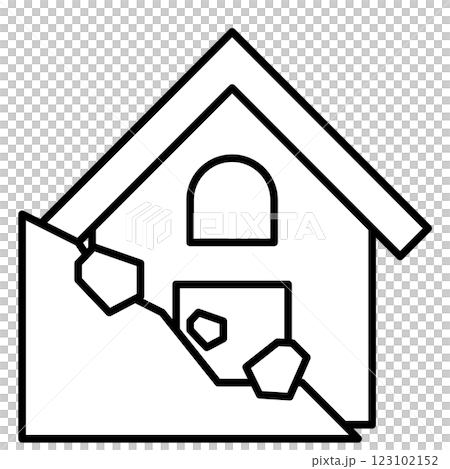 土砂崩れに遭う家のイラスト 土砂崩れに遭う家のイラスト 123102152