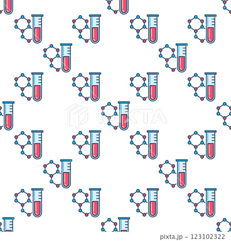 Test Tube and Chemical Formula vector Chemistry colored seamless pattern Test Tube and Chemical Formula vector Chemistry colored seamless pattern 123102322