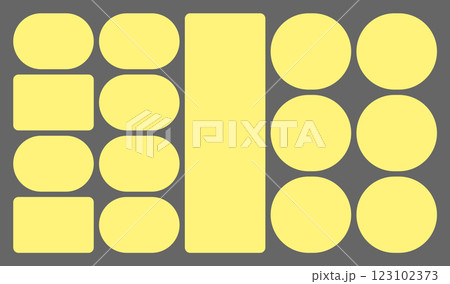 Dimensions 16x9 trendy bento grid layout style brick Ui UX templates. Web comic grids, rounded corners. Different panel layouts with y2k and brutal shapes tiles of different sizes Vector illustration 123102373