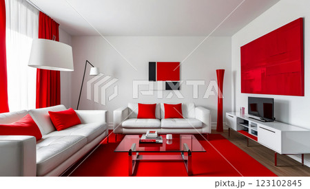 Living room design, modern style, living room model 123102845