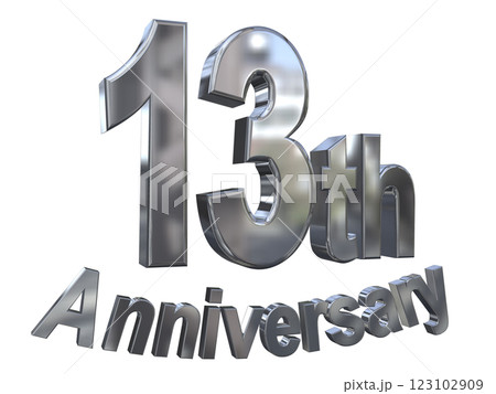 3DCG文字「13th Anniversary/13周年マークキラキラ」シルバー,銀 123102909