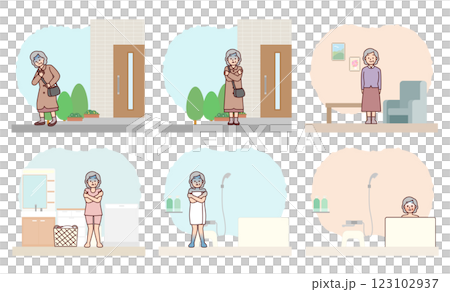 導致老年女性熱休克的習慣 導致老年女性熱休克的習慣 123102937