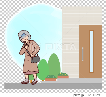老年婦女摀著胸口疼痛 123102938