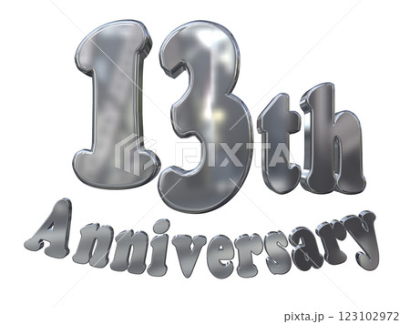 3DCG文字「13th Anniversary/13周年マークキラキラ」シルバー,銀 123102972
