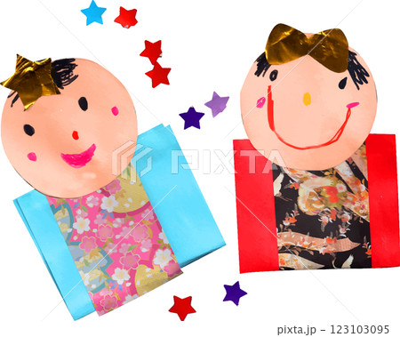 子供の制作した織姫と彦星 123103095