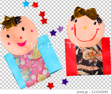 子供の制作した織姫と彦星 123103095