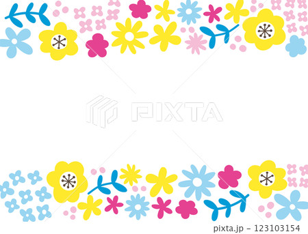 花のフレーム。結婚式やお祝いでのテンプレート素材。 花のフレーム。結婚式やお祝いでのテンプレート素材。 123103154