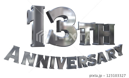 3DCG文字「13th Anniversary/13周年マークキラキラ」シルバー,銀 123103327