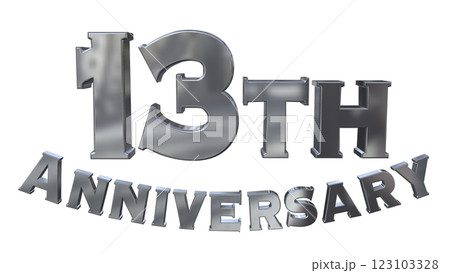 3DCG文字「13th Anniversary/13周年マークキラキラ」シルバー,銀 123103328