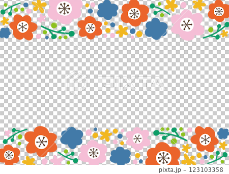 花のフレーム。結婚式やお祝いでのテンプレート素材。 123103358