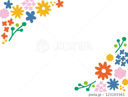 花のフレーム。結婚式やお祝いでのテンプレート素材。 123103361