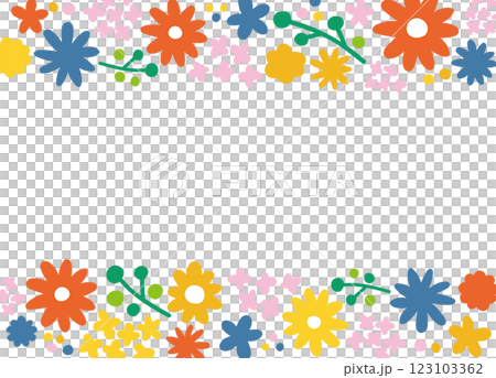 花のフレーム。結婚式やお祝いでのテンプレート素材。 123103362