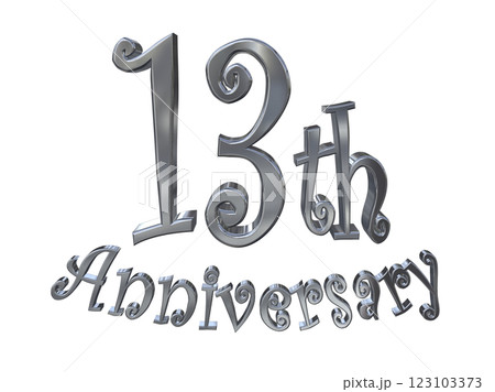 3DCG文字「13th Anniversary/13周年マークキラキラ」シルバー,銀 3DCG文字「13th Anniversary/13周年マークキラキラ」シルバー,銀 123103373