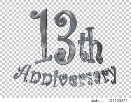 3DCG文字「13th Anniversary/13周年マークキラキラ」シルバー,銀 3DCG文字「13th Anniversary/13周年マークキラキラ」シルバー,銀 123103373