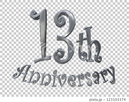 3DCG letters "13th Anniversary/13th Anniversary mark glitter" Silver, Silver 3DCG letters "13th Anniversary/13th Anniversary mark glitter" Silver, Silver 123103374