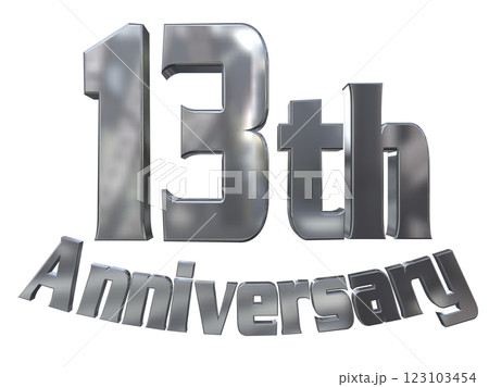 3DCG文字「13th Anniversary/13周年マークキラキラ」シルバー,銀 3DCG文字「13th Anniversary/13周年マークキラキラ」シルバー,銀 123103454