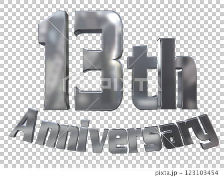 3DCG文字「13th Anniversary/13周年マークキラキラ」シルバー,銀 3DCG文字「13th Anniversary/13周年マークキラキラ」シルバー,銀 123103454