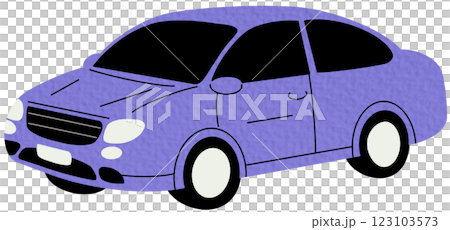 Passenger car, road vehicle. Auto motor engine wheeled transport. Abstract 2-door compact automobile model. Flat vector illustration on white background. 123103573