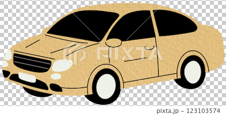Passenger car, road vehicle. Auto motor engine wheeled transport. Abstract 2-door compact automobile model. Flat vector illustration on white background. 123103574