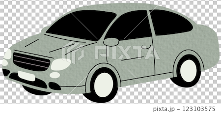 Passenger car, road vehicle. Auto motor engine wheeled transport. Abstract 2-door compact automobile model. Flat vector illustration on white background. 123103575