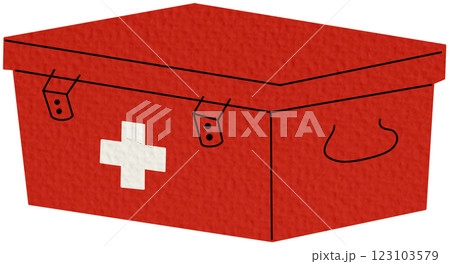 First aid medicine kit in emergency box, health drugs, first aid case, rescue concept on white background. First aid medicine kit in emergency box, health drugs, first aid case, rescue concept on white background. 123103579