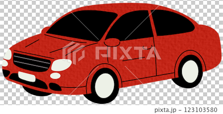 Passenger car, road vehicle. Auto motor engine wheeled transport. Abstract 2-door compact automobile model. Flat vector illustration on white background. 123103580