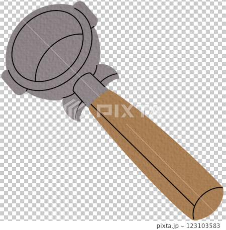 Coffee portafilters for coffee machine. Hand drawn elements for cafe menu, coffee shop. Vector illustration. 123103583