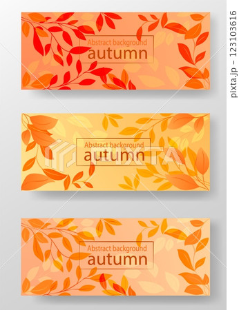 Falling leaves in autumn create a warm, inviting atmosphere with vibrant colors and abstract designs 123103616