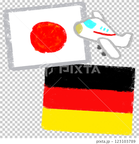 Illustration of national flags - Crayon touch - Japan and Germany Illustration of national flags - Crayon touch - Japan and Germany 123103789
