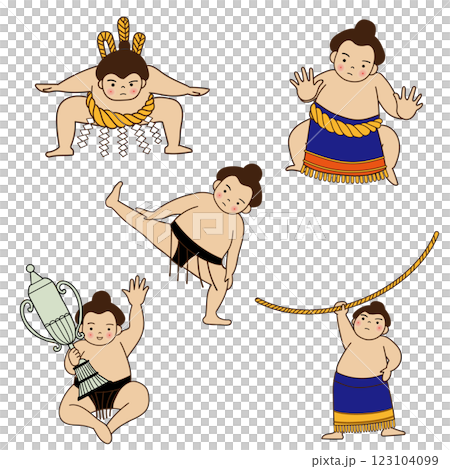 Sumo wrestler national sport set 123104099