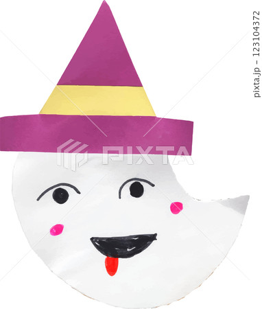 子供が制作したハロウィンのおばけ 123104372