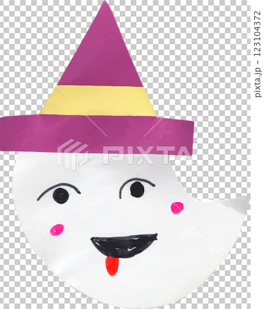 子供が制作したハロウィンのおばけ 123104372