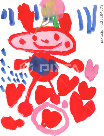 子供が描いたうさぎの絵 子供が描いたうさぎの絵 123104375