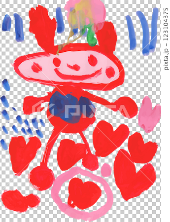 子供が描いたうさぎの絵 子供が描いたうさぎの絵 123104375