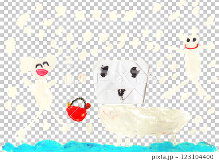 子供が描いた真冬のしろくま 子供が描いた真冬のしろくま 123104400