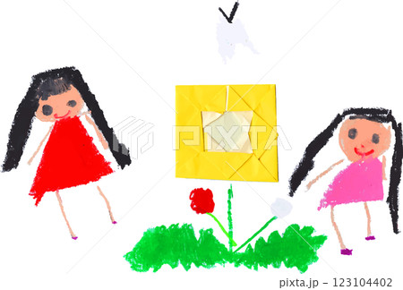 子供の描いたたんぽぽの制作 123104402