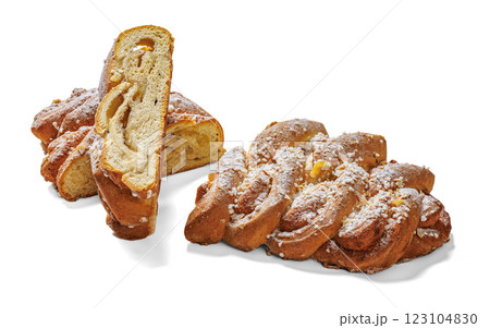 Almond braid with marzipan, Danish Almond braid 123104830