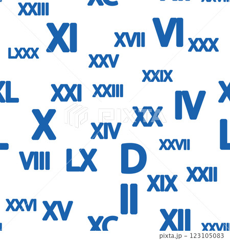 Seamless pattern with Roman numerals. Ten, twenty, thirty, forty, fifty, sixty, seventy, eighty, ninety. Algebra and geometry, calculations Seamless pattern with Roman numerals. Ten, twenty, thirty, forty, fifty, sixty, seventy, eighty, ninety. Algebra and geometry, calculations 123105083