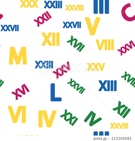 Seamless pattern with Roman numerals. Ten,...のイラスト素材 [123105091] - PIXTA