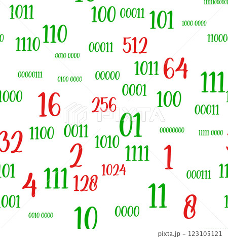 Decimal code Seamless pattern. Programming pattern, Algebra and geometry, calculations 123105121