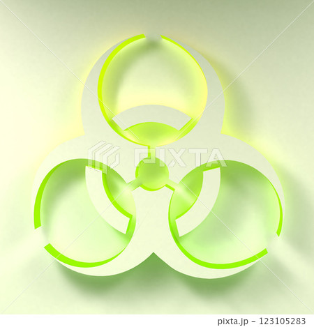Three-dimentional Biohazard symbol. Biological danger symbol. 3D illustration Three-dimentional Biohazard symbol. Biological danger symbol. 3D illustration 123105283