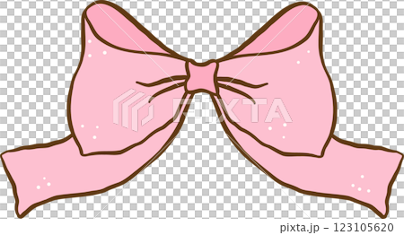 Playful Coquette Pink Cheer Bow Decorative Doodle Hand Drawn 123105620