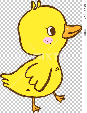Cute Baby Chicken Cartoon Hand Drawn 123105636