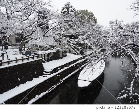奥の細道結びの地の冬景色 123105678
